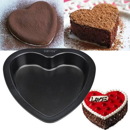 Black 7-Inch Heart-Shaped Non Stick Carbon Steel Cake Pan U7815