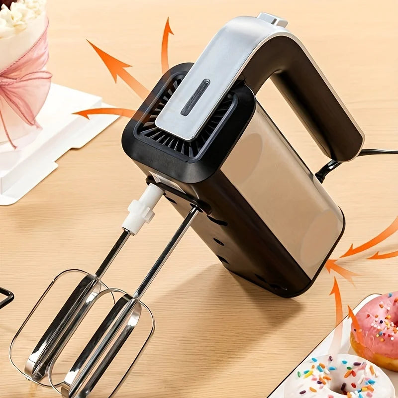 300W Electric Hand Mixer with Stainless Steel Accessories D4325