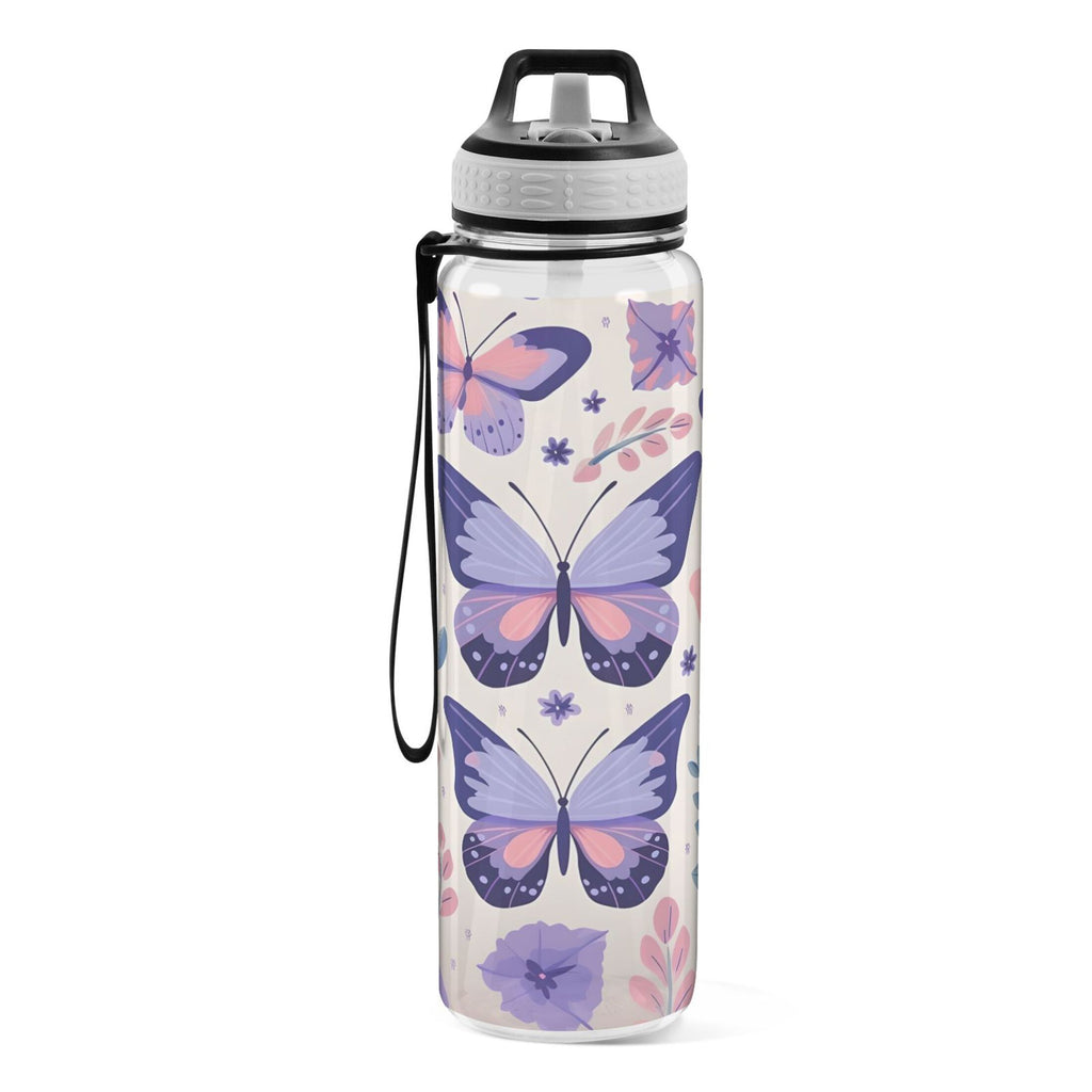 Purple 32oz Tritan Water Bottle with Straw Leakproof BPA Free Clear M160570