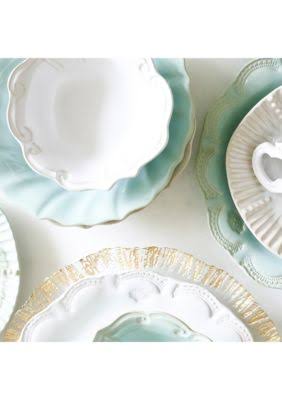 Aqua Ruffle Salad Plate Y102