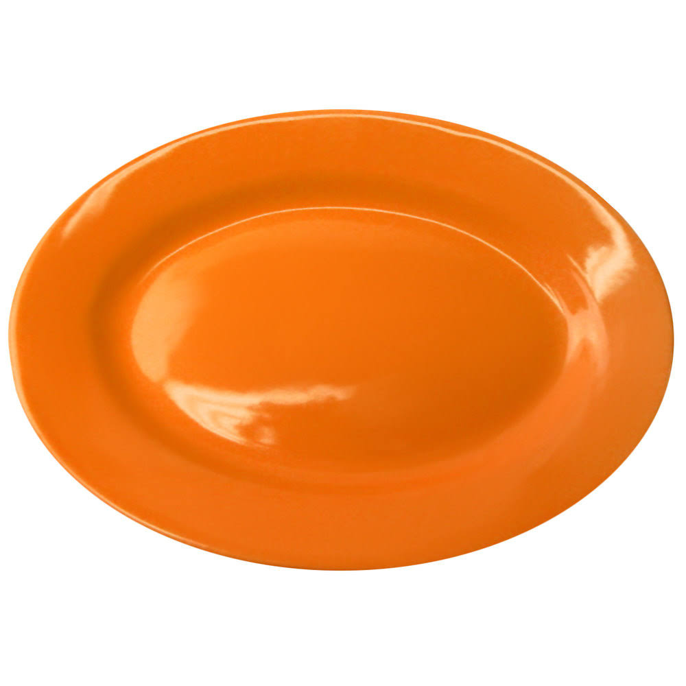 Orange Stoneware Wide Rim Platter X520023