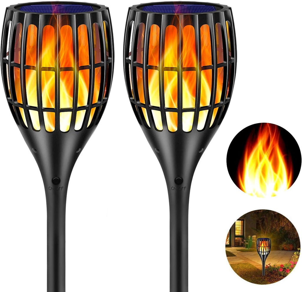 43 Flickering Flames Solar Torch Light, 4 Pack P23724