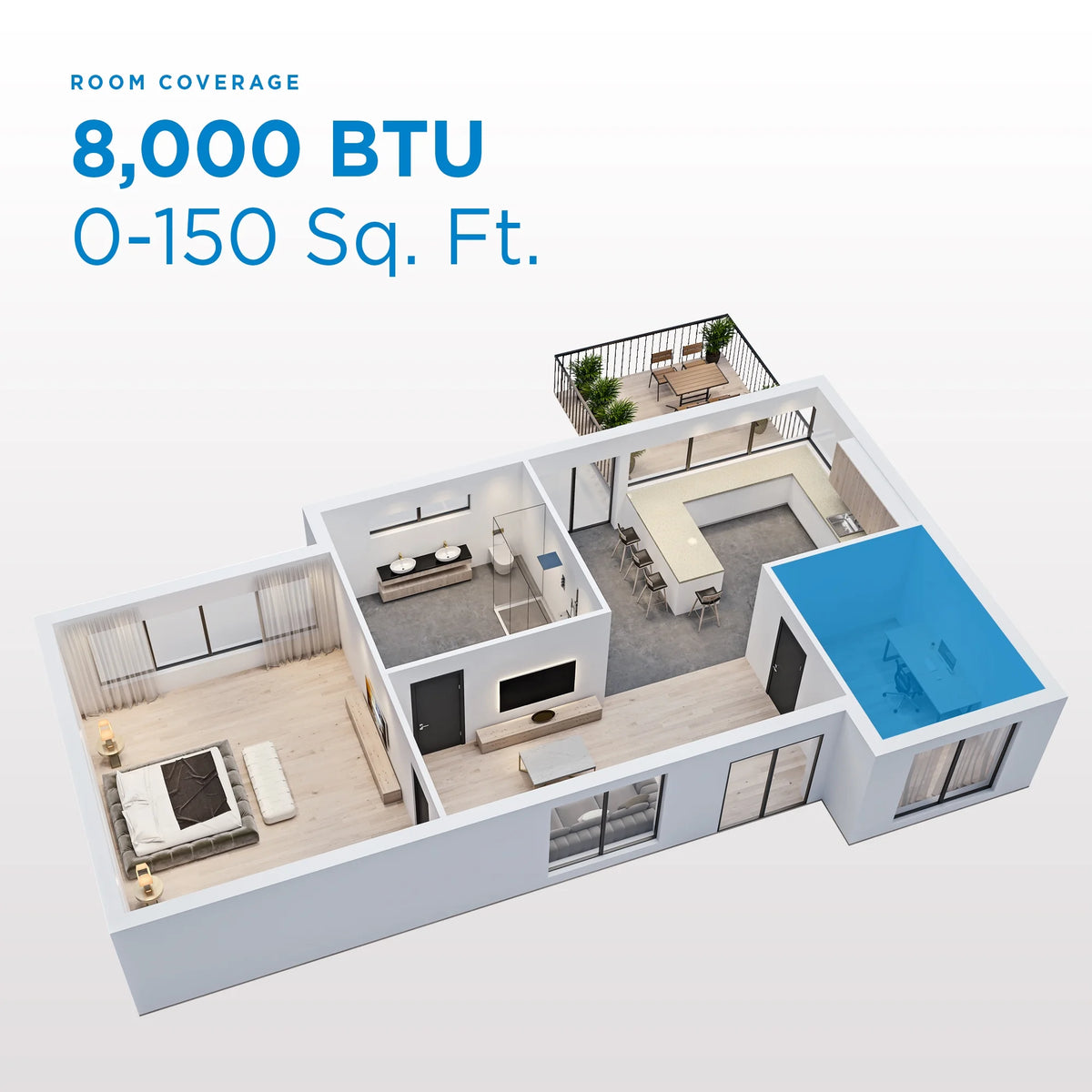 5000 BTU White Portable AC W578663