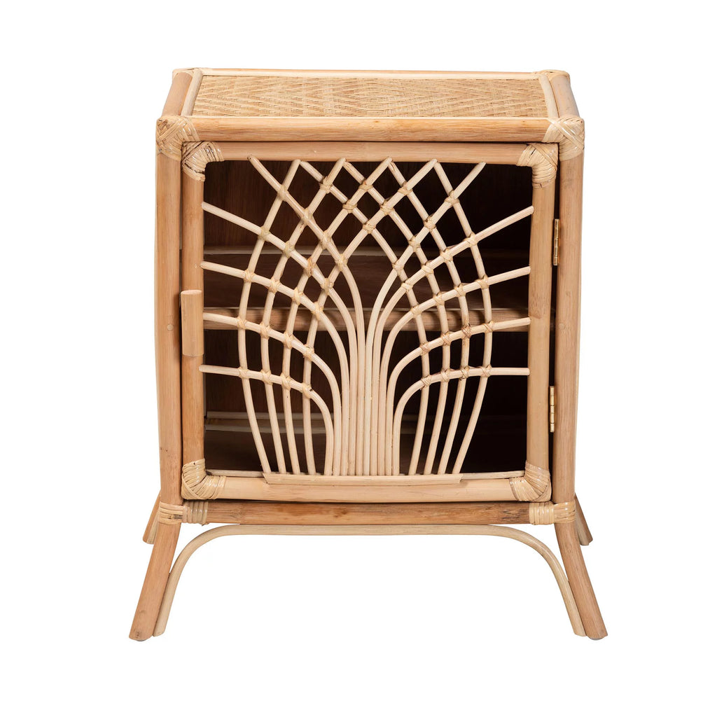 Natural Brown Rattan Nightstand C4021