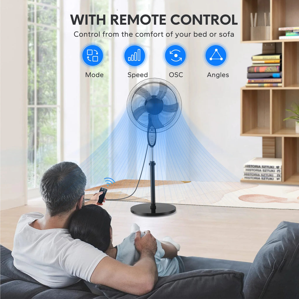 Adjustable Oscillating Pedestal Fan with Remote Control M70115