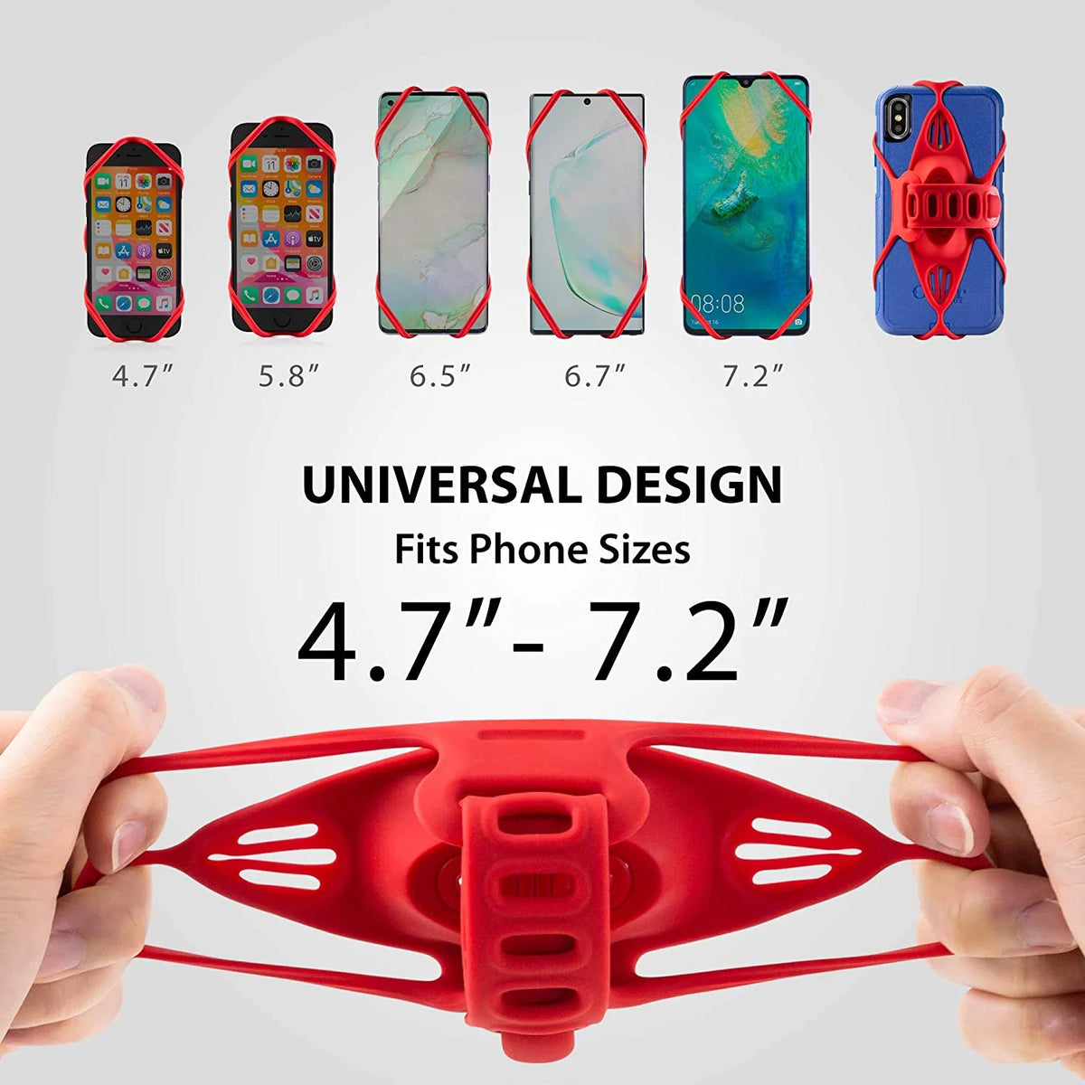 Red Bike Phone Mount for Stem Mounting 4.7"-7.2" Cell Phones X476