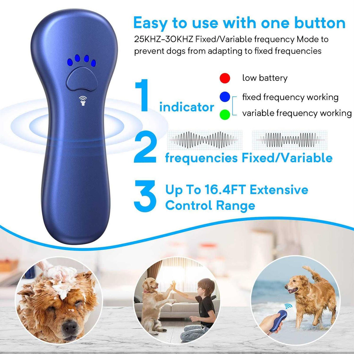Anti Barking Device Rechargeable Ultrasonic Dog Bark Deterrent S60092