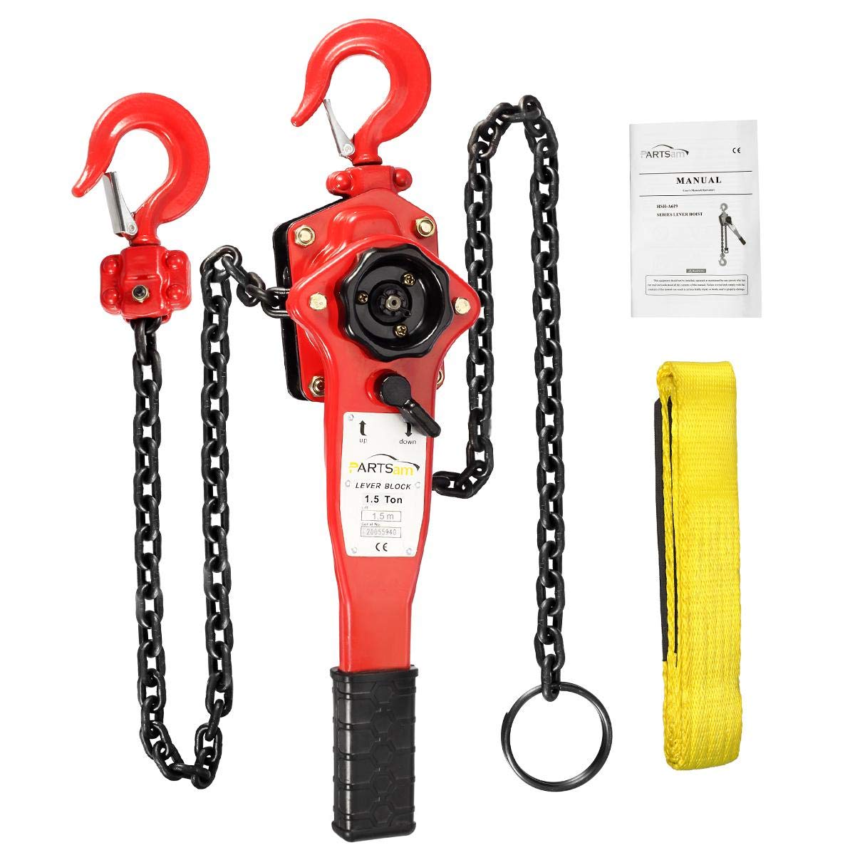 3300LBS Capacity Lever Hoist Come Along with 2 Heavy Duty Hooks, Pack of 2 G58918