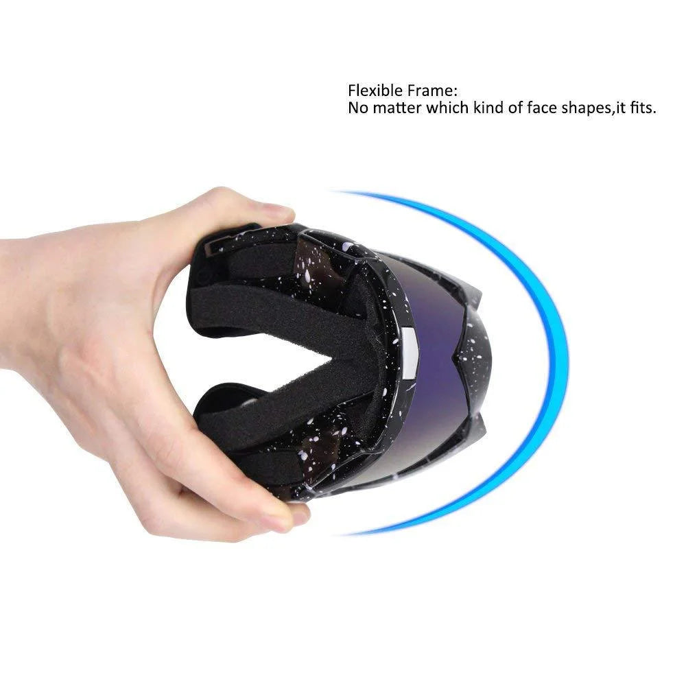 Motorcycle Goggles Windproof Dustproof Racing Goggles Scratch Resistant PU Resin Black Frame Color Lens F560354