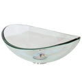 Oval Transparent Tempered Glass Bathroom Vessel Sink R16382