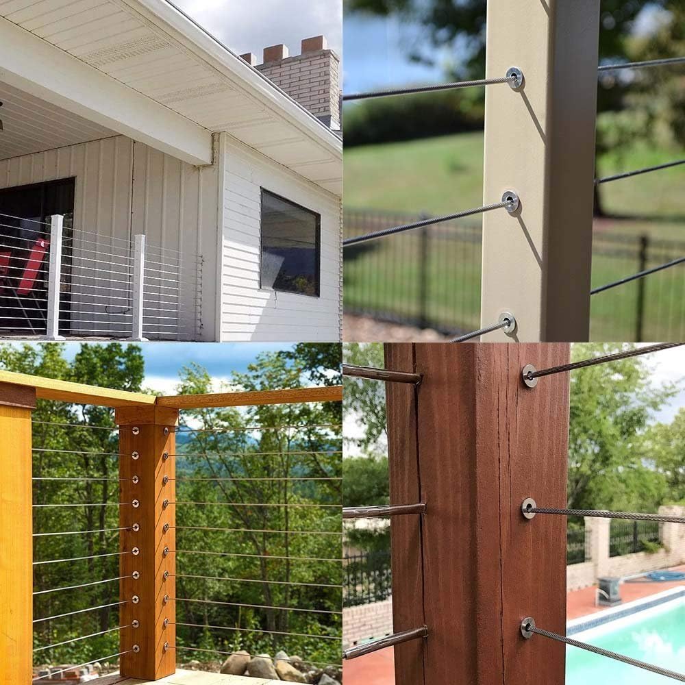 120 Pack Stainless Steel Protector Sleeves for Deck Cable Railing M38276