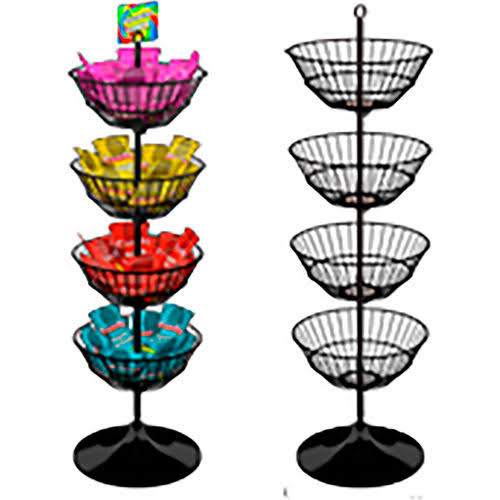Round Floor Dump Bin Display with Four Baskets V595