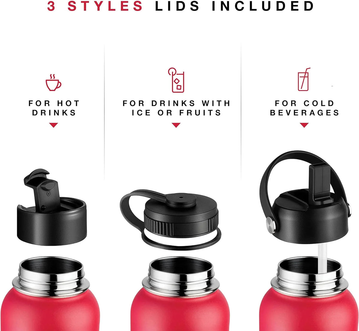 Stainless Steel Double Wall Insulated Sports Water Bottle, 40 OZ BPA Free F82126