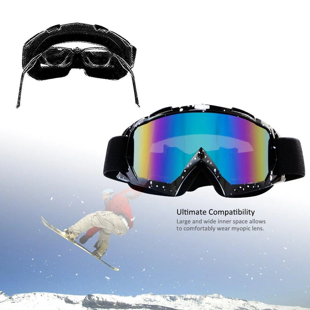 Motorcycle Goggles Windproof Dustproof Racing Goggles Scratch Resistant PU Resin Black Frame Color Lens F560354