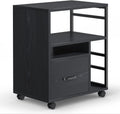 Black Mobile File Cabinet with Drawer C790