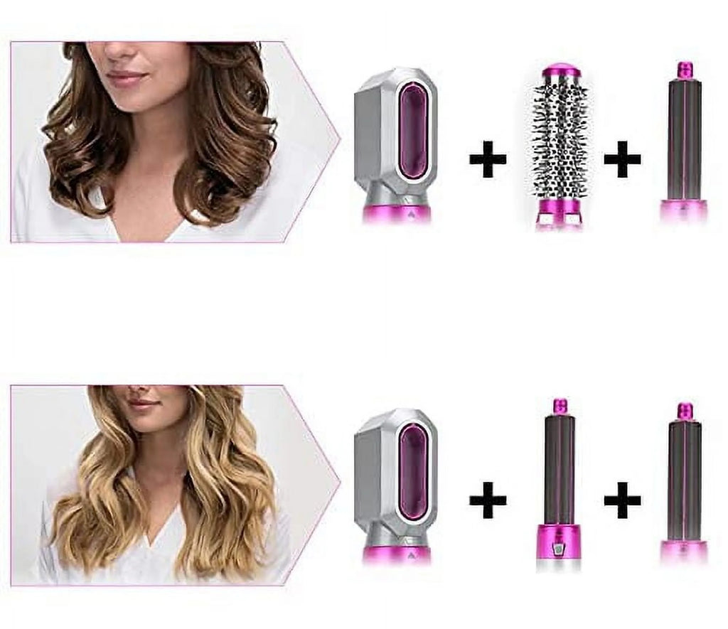 Purple 5-in-1 Electric Hair Dryer Brush with Detachable Brush Heads O40288