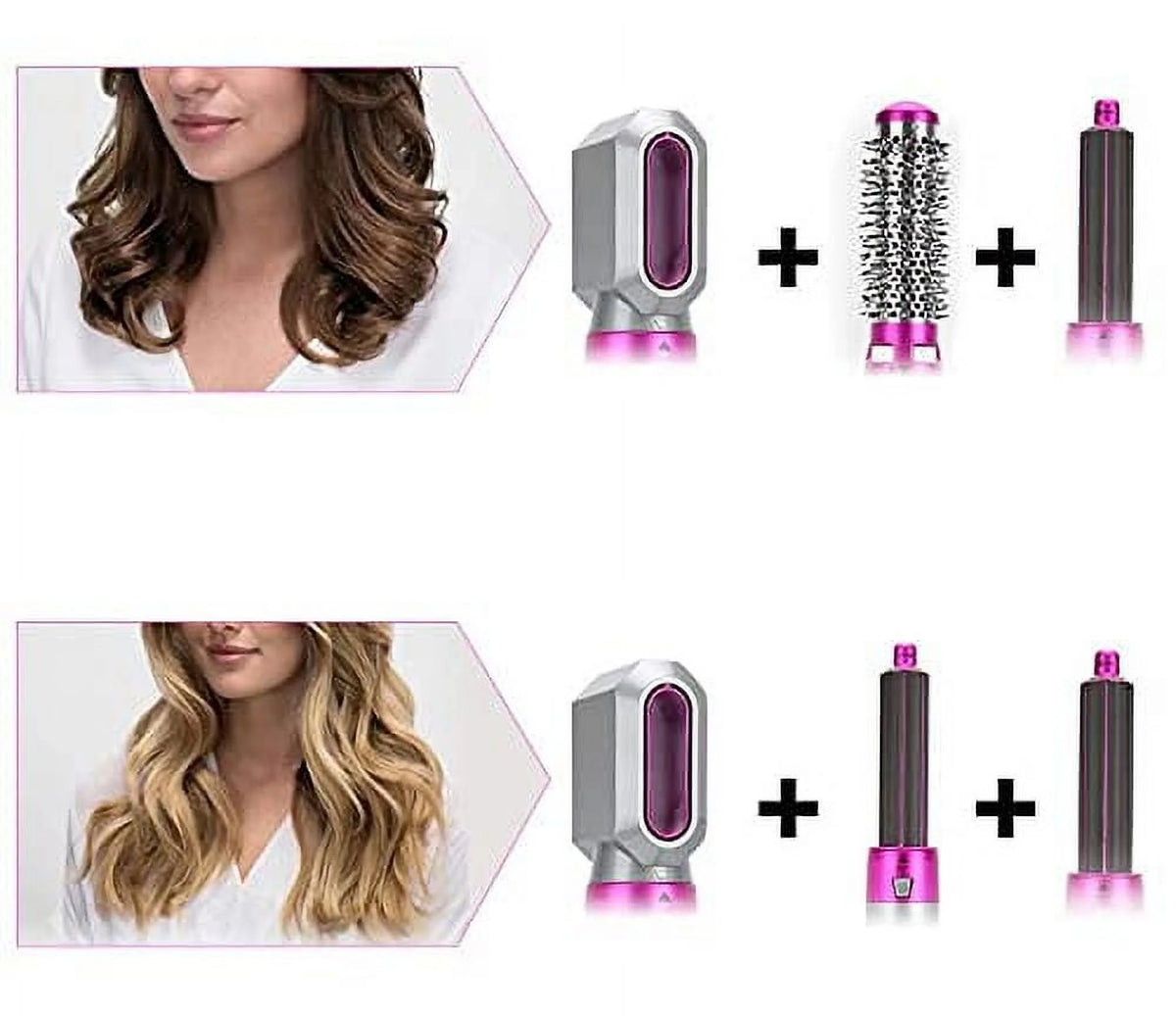 Purple 5-in-1 Electric Hair Dryer Brush with Detachable Brush Heads O40288