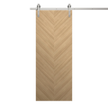 Solid Panel Interior Barn Door with Silver Rail Track Hardware Set L266849