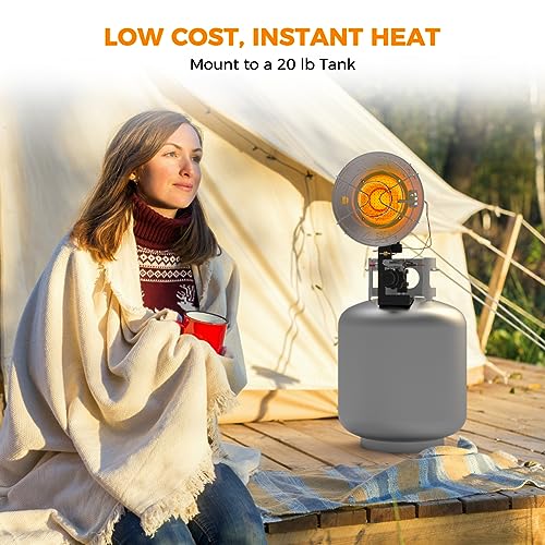 Propane Tank Top Heater Double Burner Steel 30,000 BTU B56850