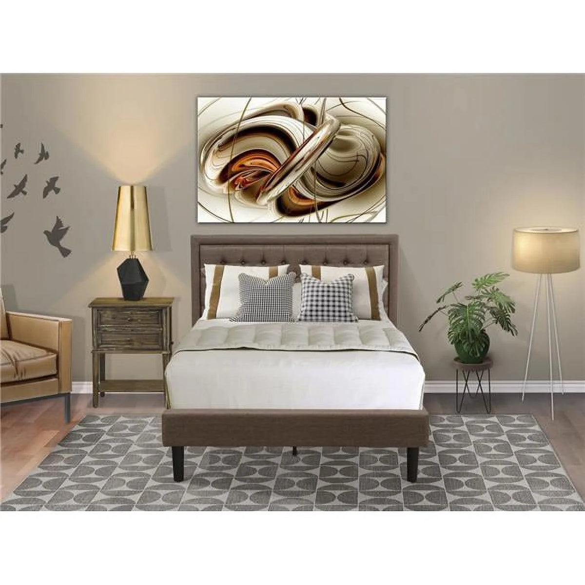 2 Piece Black Wooden Bedroom Set N819332
