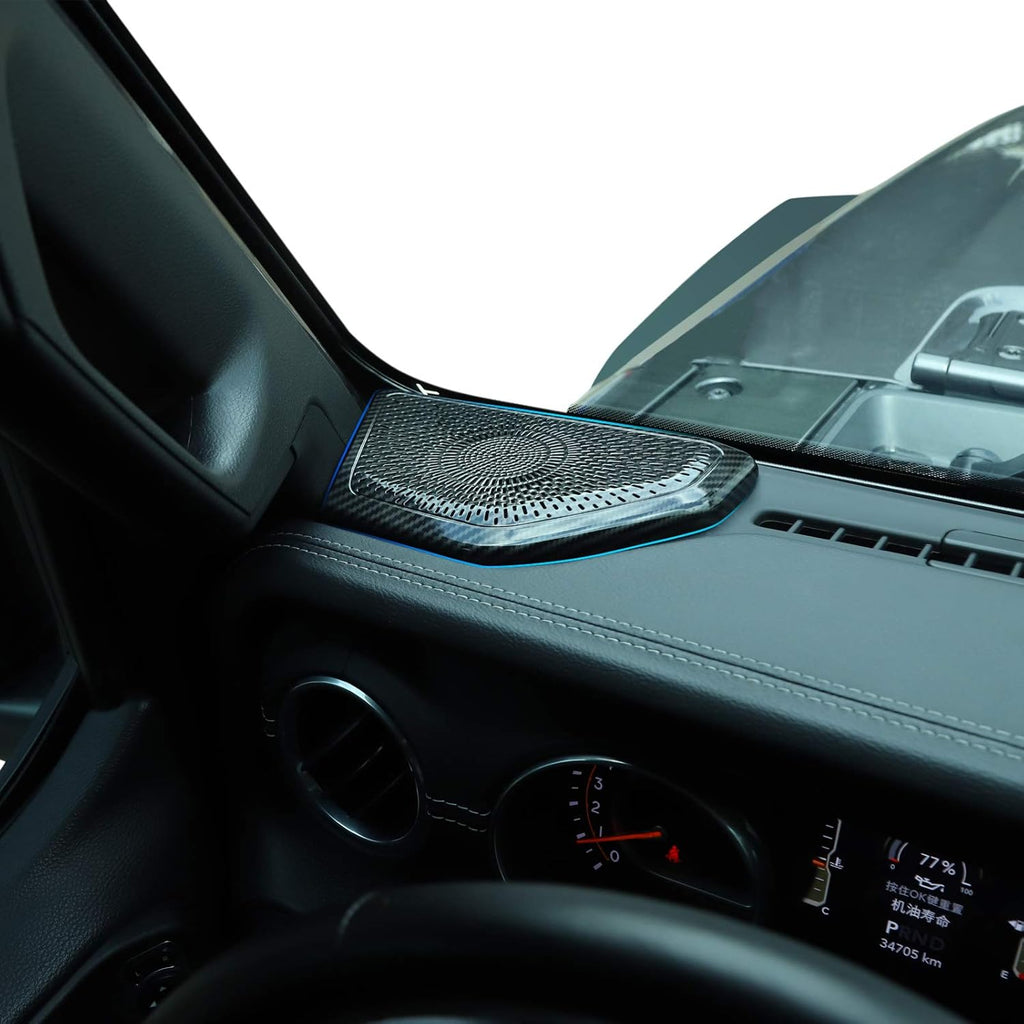 Carbon Fiber ABS A Pillar Speaker Decoration Cover Trim Stickers Z190731