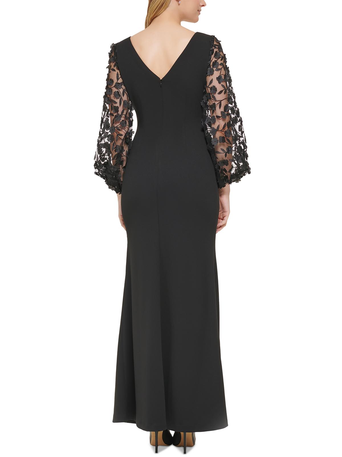 Petites Boat Neck Long Evening Dress H316