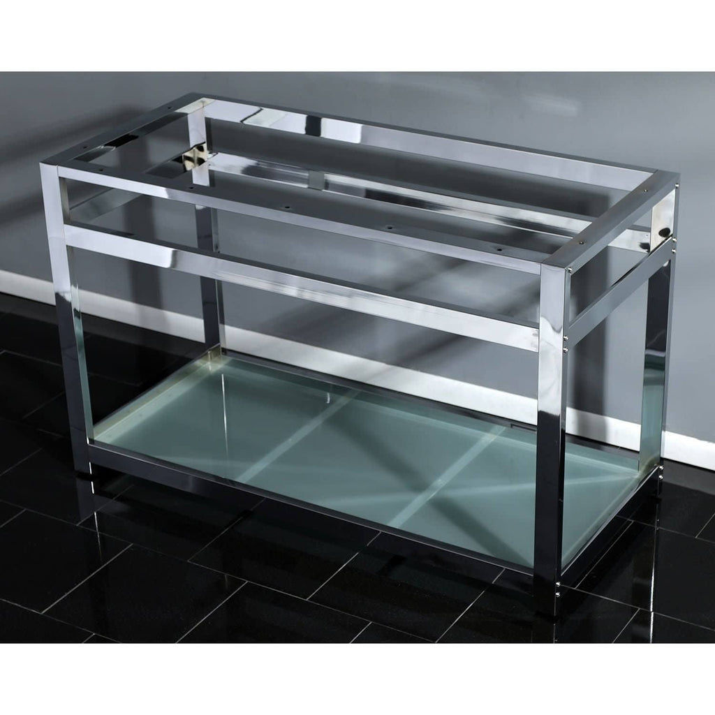 Oil Rubbed Bronze Console Sink Base with Glass Shelf R2574