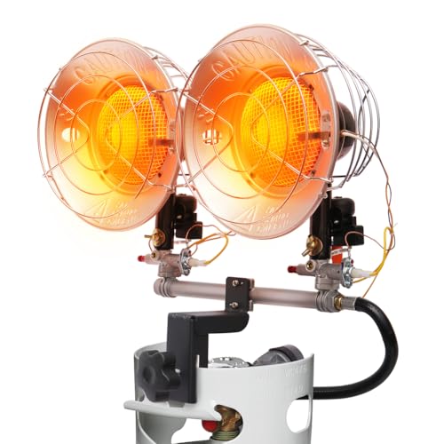 Propane Tank Top Heater Double Burner Steel 30,000 BTU B56850