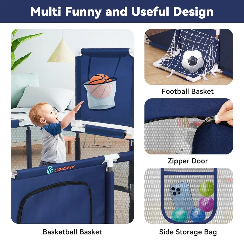 71x48inch Large Gray Baby Playpen R305631