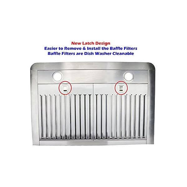 Stainless Steel Under Cabinet Range Hood with 2 LED Lights H34766