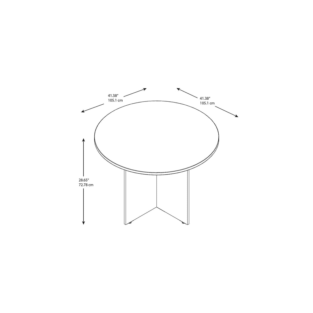 42W Round Conference Table with Wood Base V795873