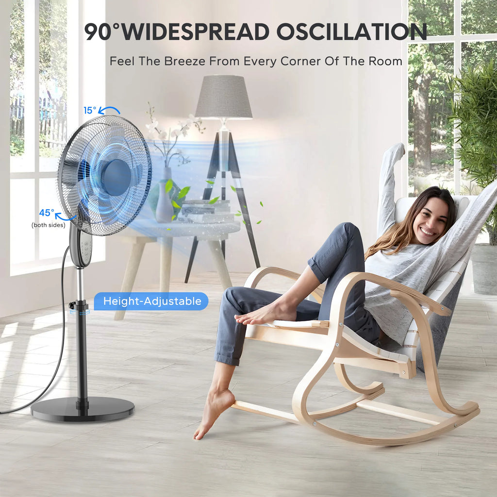 Adjustable Oscillating Pedestal Fan with Remote Control M70115