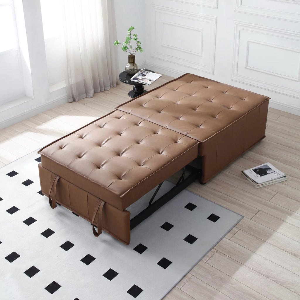 Faux Leather Ottoman Sofa Bed F702499
