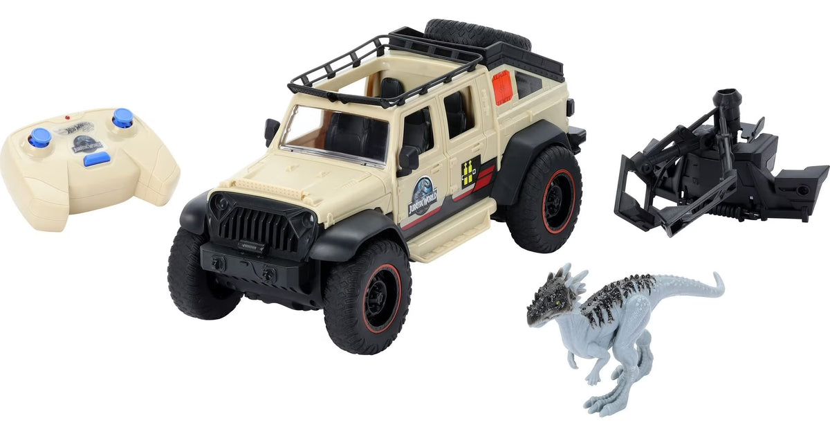 Jurassic World Dominion Jeep Gladiator RC Vehicle with 6-inch Dracorex Dinosaur Figure E86513