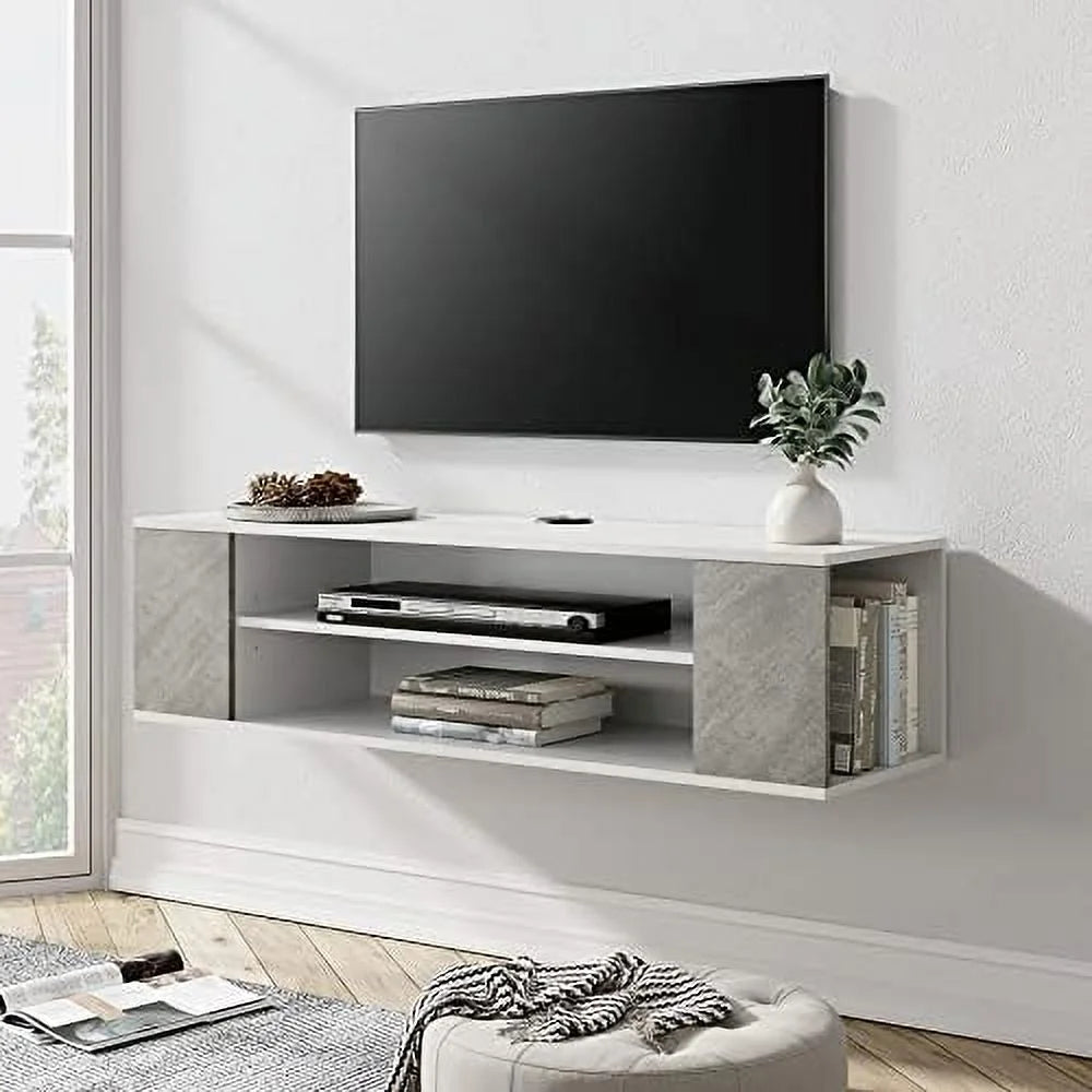 Floating TV Stand Wall Mounted Entertainment Center Grey 39 Inch J20310