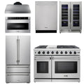 48 In. Gas Range, Range Hood, Refrigerator, Dishwasher, Wine Cooler, Microwave W57698