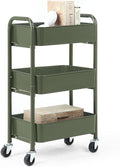 3-Tier Rolling Metal Storage Cart with Caster Wheels X161792