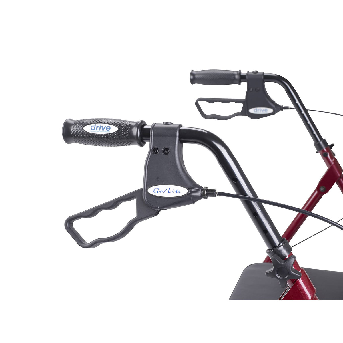 Heavy Duty Bariatric Rollator with Large Seat Red U68332