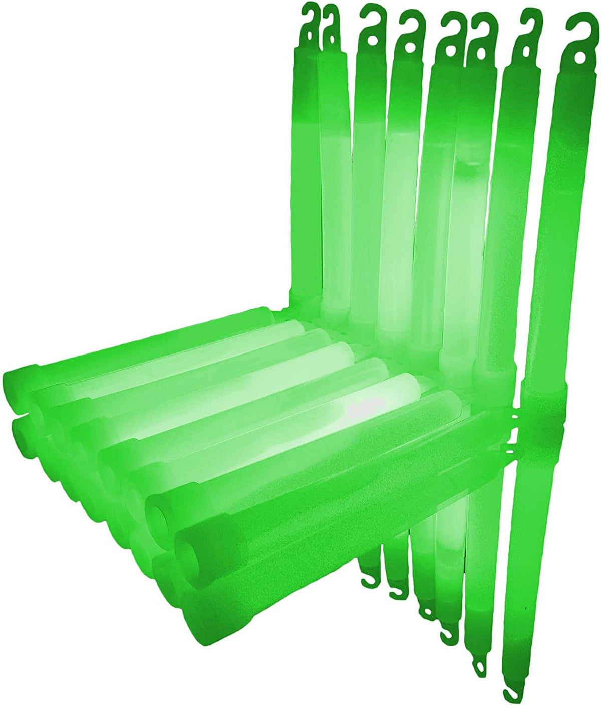 100 Pack Green 6 inch Glow Sticks with Lanyards T8739
