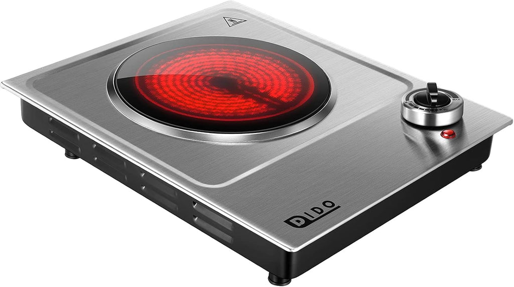 1800W Portable Electric Double Burner Hot Plate with Stainless Steel Cooktop X56682
