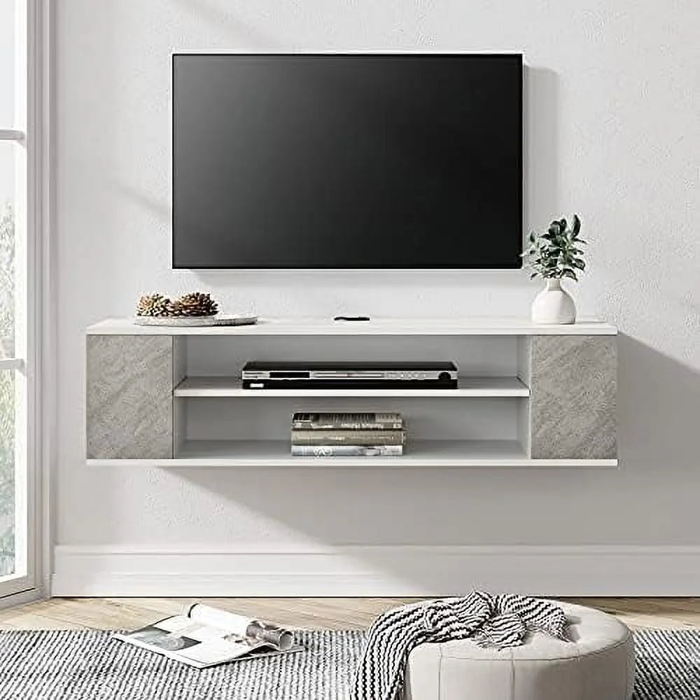 Floating TV Stand Wall Mounted Entertainment Center Grey 39 Inch J20310