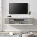 Floating TV Stand Wall Mounted Entertainment Center Grey 39 Inch J20310
