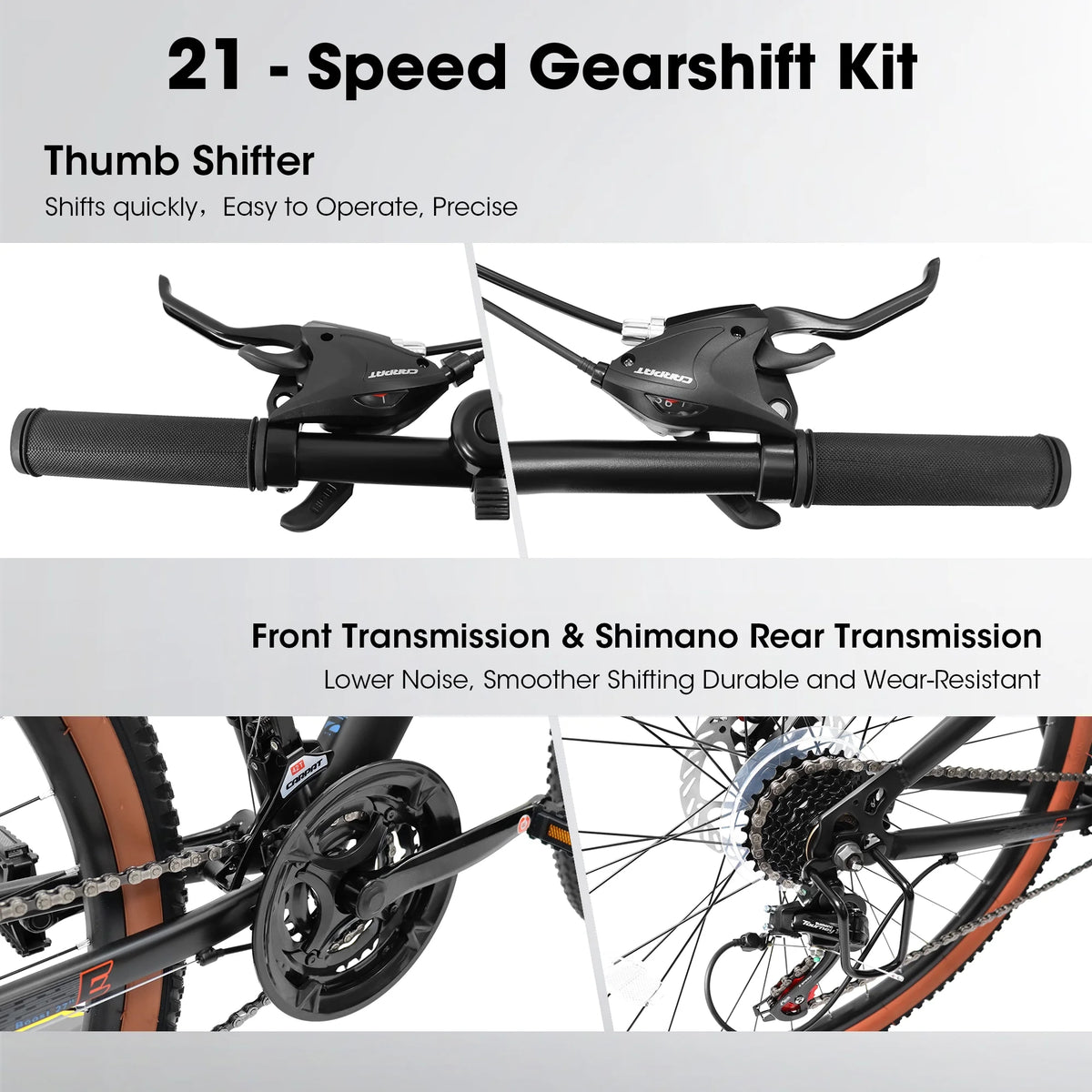 24 inch Mountain Bike Bicycle with Disc Brake, Black Y194
