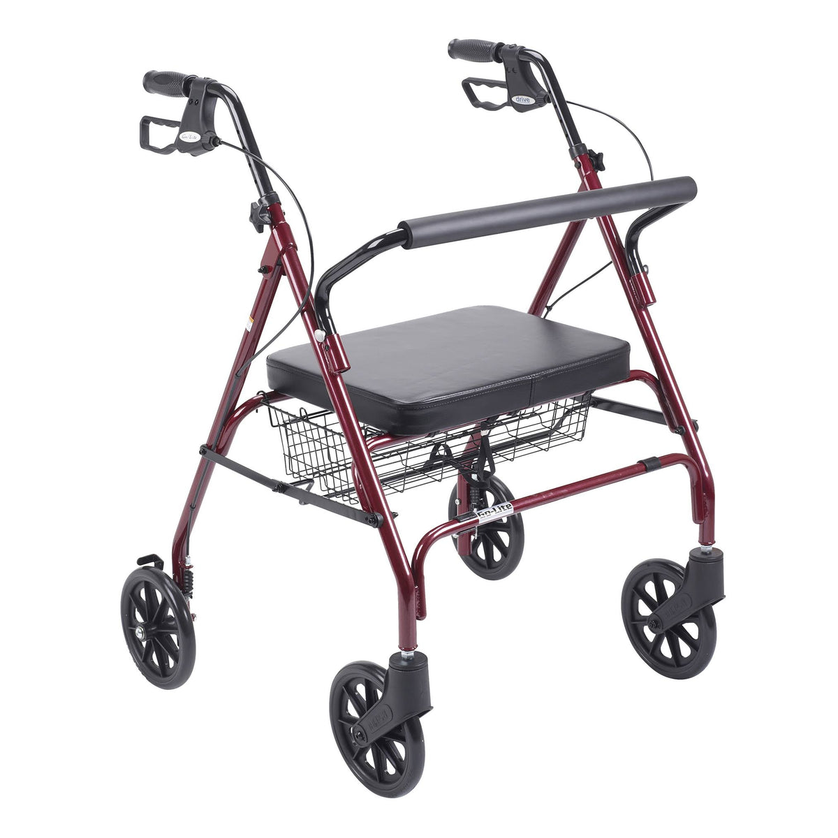 Heavy Duty Bariatric Rollator with Large Seat Red U68332