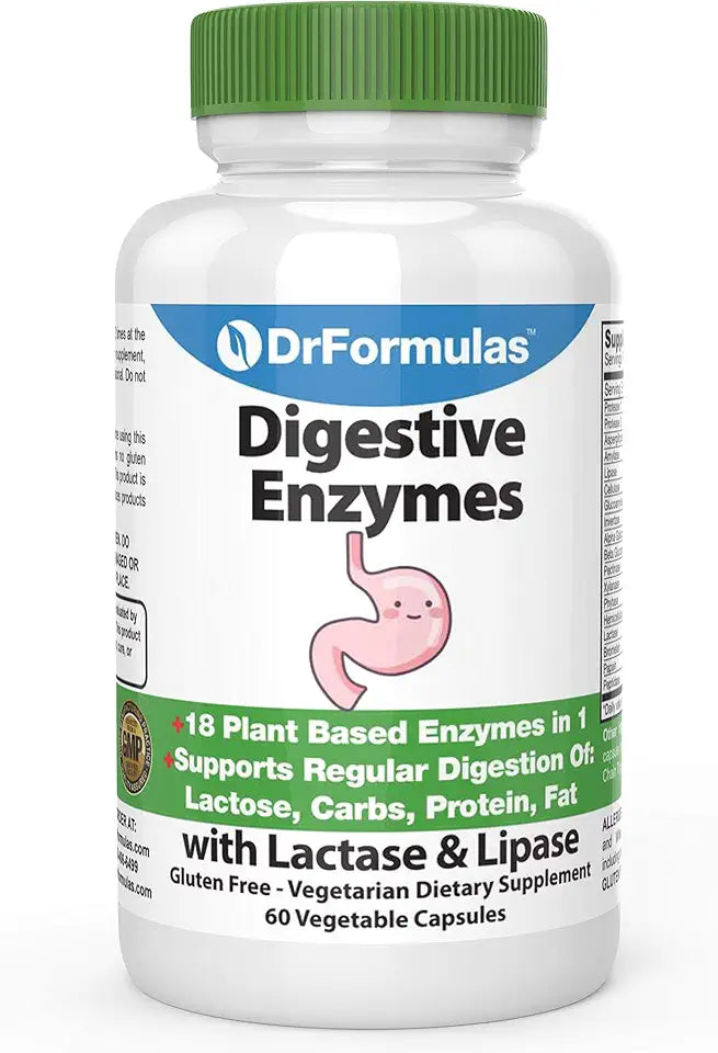Digestive Enzymes with Lactase, Amylase, Lipase, Bromelain, Protease, 60 Capsules B49711