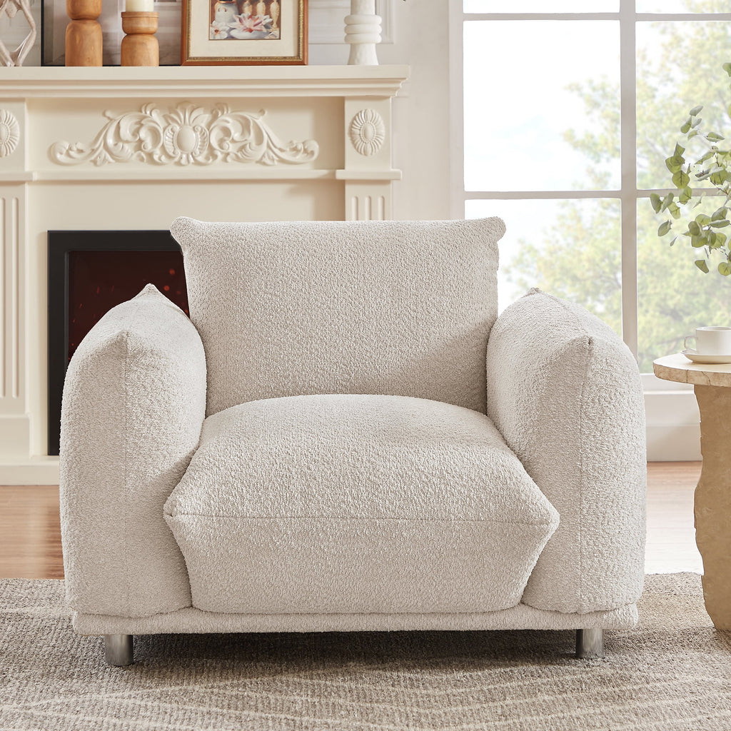 Down-Filled Oversized White Armchair R3457