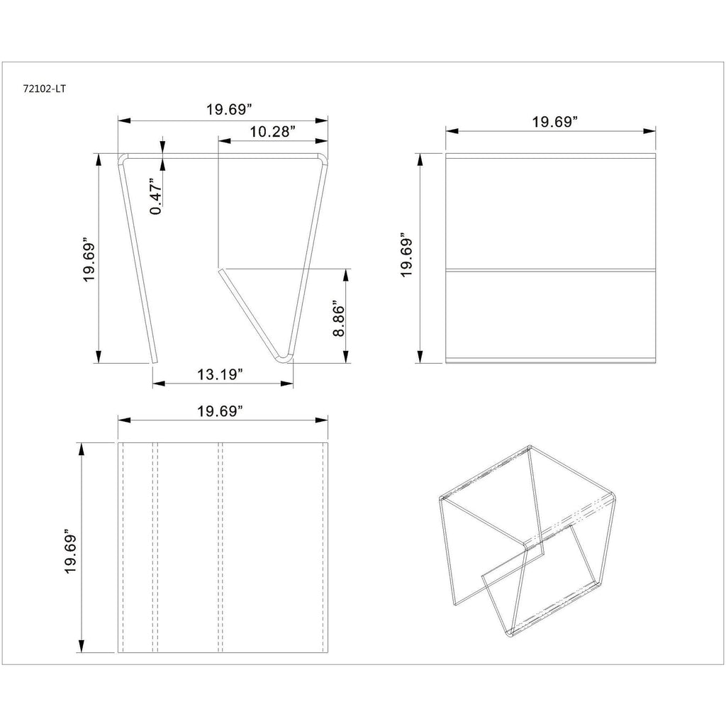 Clear Glass Lamp Table A643