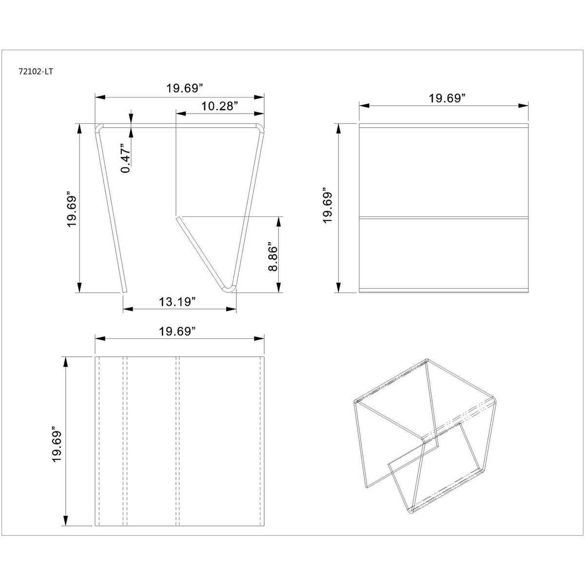 Clear Glass Lamp Table A643