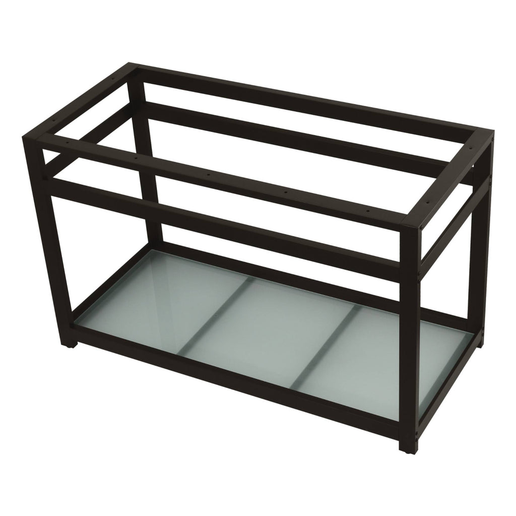 Oil Rubbed Bronze Console Sink Base with Glass Shelf R2574
