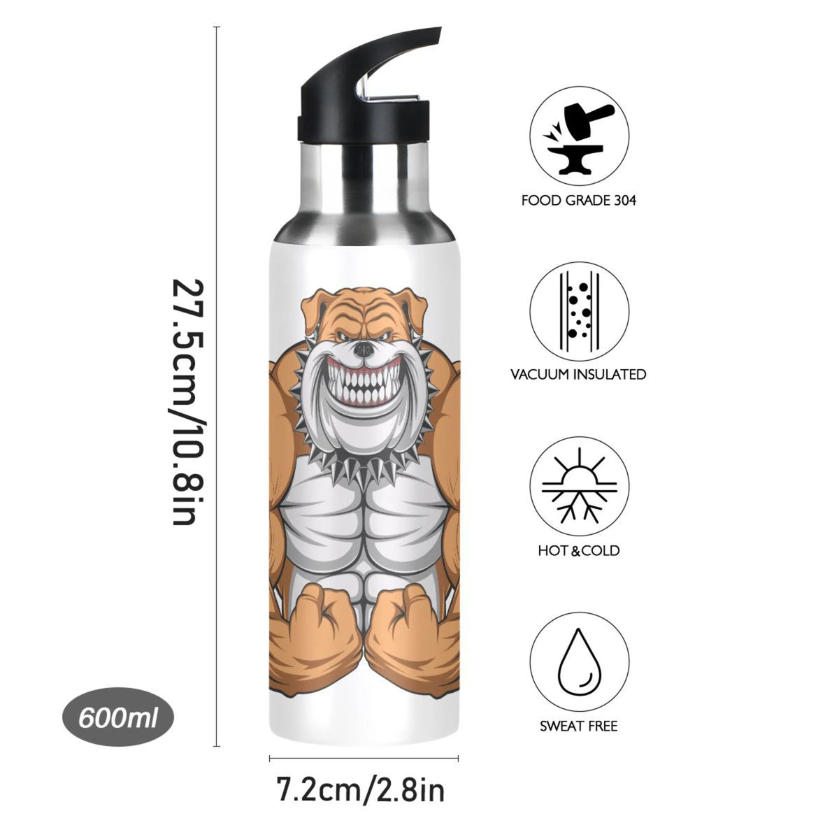 Stainless Steel Insulated Water Bottle with Straw Lid A142794